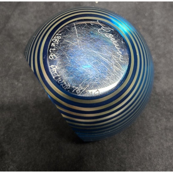 Correia Art Glass Perfume Bottle 1985 Signed LE 78/200 Cobalt Dichroic VTG - Picture 12 of 16